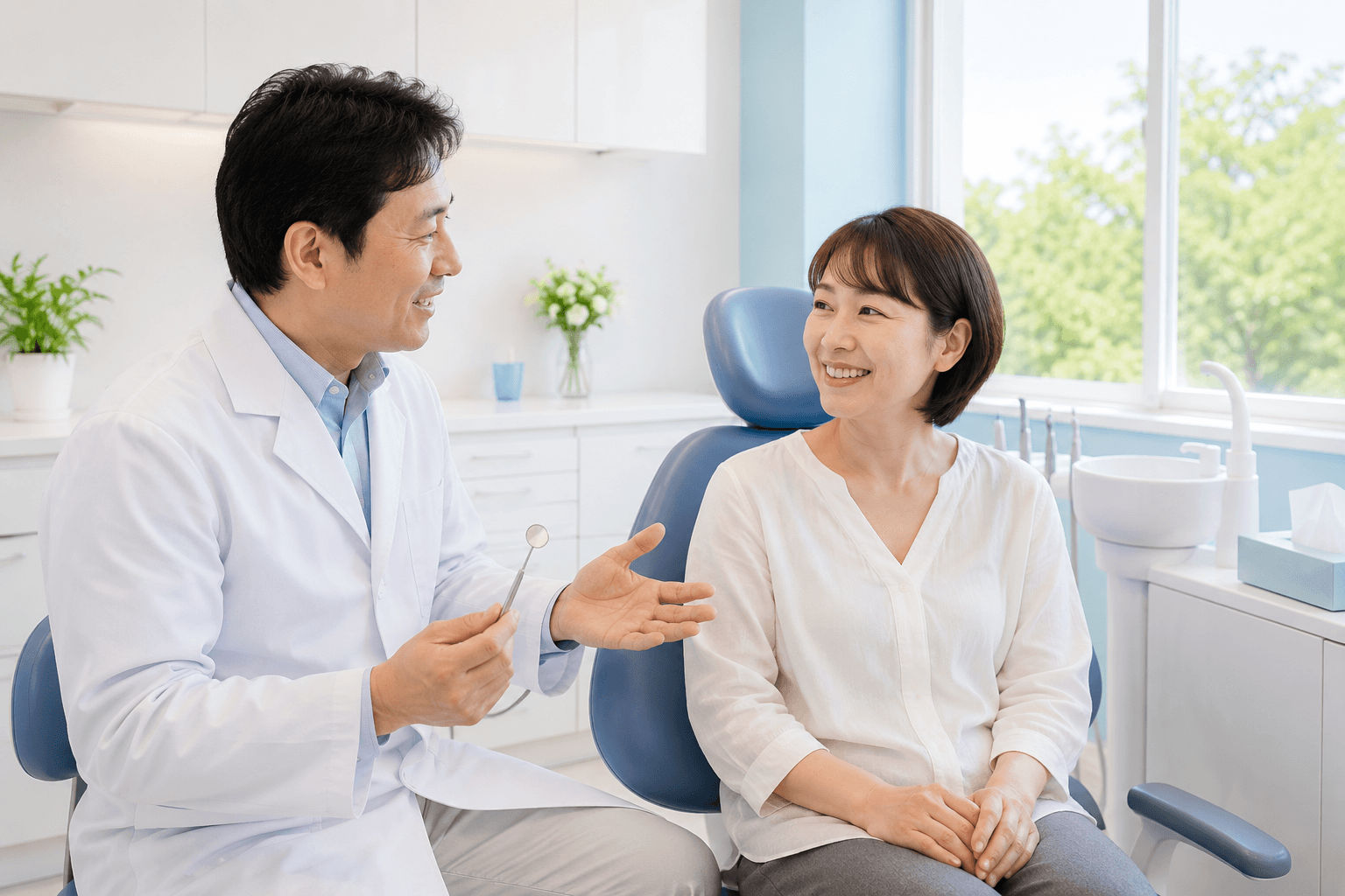 一般歯科：医師と患者の対話シーン