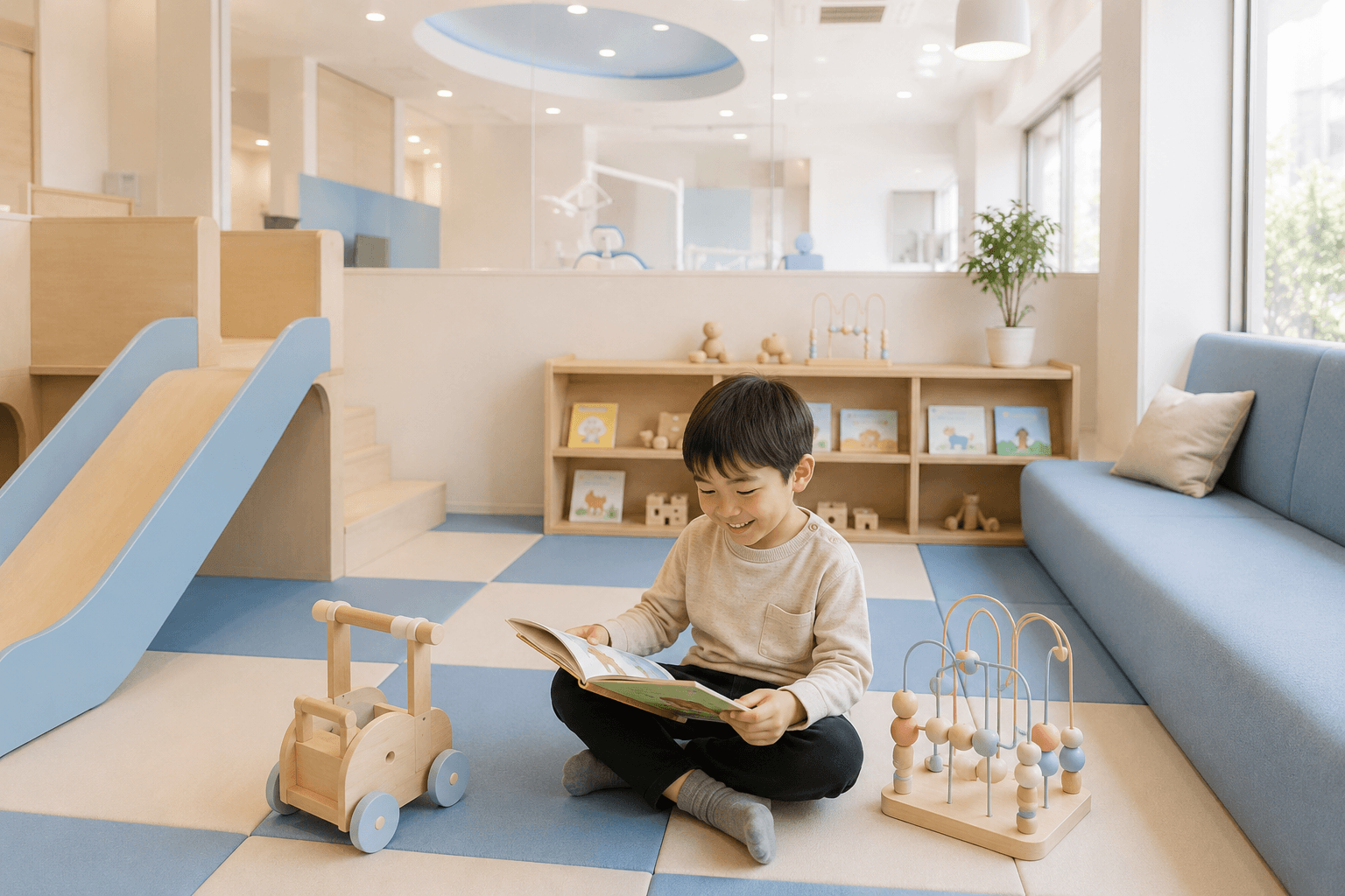 小児歯科：キッズスペースで遊ぶお子さま